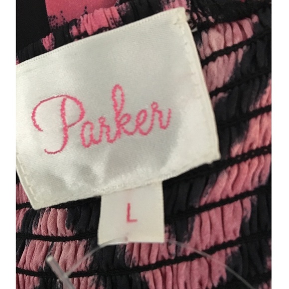 PARKER 100% Silk Spaghetti Strap Chevron Dress - Picture 3 of 6